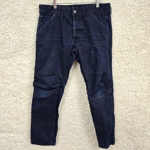 G-Star Raw 5620 Jeans Men's 33x30 Dark Blue 3D Biker Tapered‎ Stretch